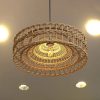 Minimalist Vintage Rattan Lampshade, Rattan Pendant Light