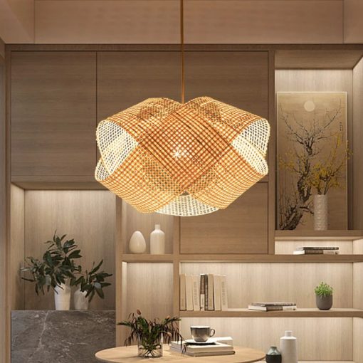 Natural Style Bamboo Rattan Lamp, Livingroom Kitchen Lighting