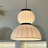 Nordic Minimalist Silk Lampshade Wabi Sabi Chandelier