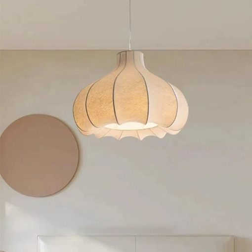 Nordic Minimalist Silk Pendant Lights Wabi Sabi Living Room Bedroom Light