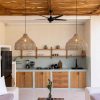 Seagrass Rope Pendant Light, Paper Rope Light Wicker Lampshade Kitchen Island Design