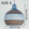 Tan Brown White Rattan Light Shade, Woven Pendant Light Fixture