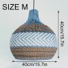Tan Brown White Rattan Light Shade, Woven Pendant Light Fixture