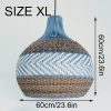 Tan Brown White Rattan Light Shade, Woven Pendant Light Fixture