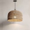Vintage Hemp Rope Pendant Lights Rattan Lamp Restaurant Dining Room Kitchen