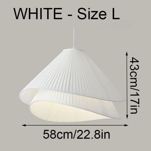 White lampshade Vintage Wabi Sabi Fabric Chandelier Pendant Light