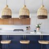 Wicker Rattan Pendant Light, Kitchen Island Lamp Interior Designer