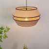 Fabric Bamboo Pendant Light Fixture, Bamboo Lampshade