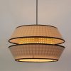 Fabric Bamboo Pendant Light Fixture, Bamboo Lampshade