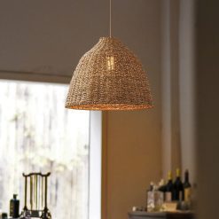 Wicker Lamshade Rope Pendant Light Kitchen Hanging Lamp