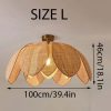 Woven Flower Rattan Lampshade, Rattan Pendant Light Fixture Kitchen Lamp