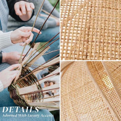 Woven Rattan Pendant Light Detail