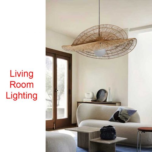 Rattan Pendant Light, Wicker Lighting, Woven Rattan Lamp Living Room