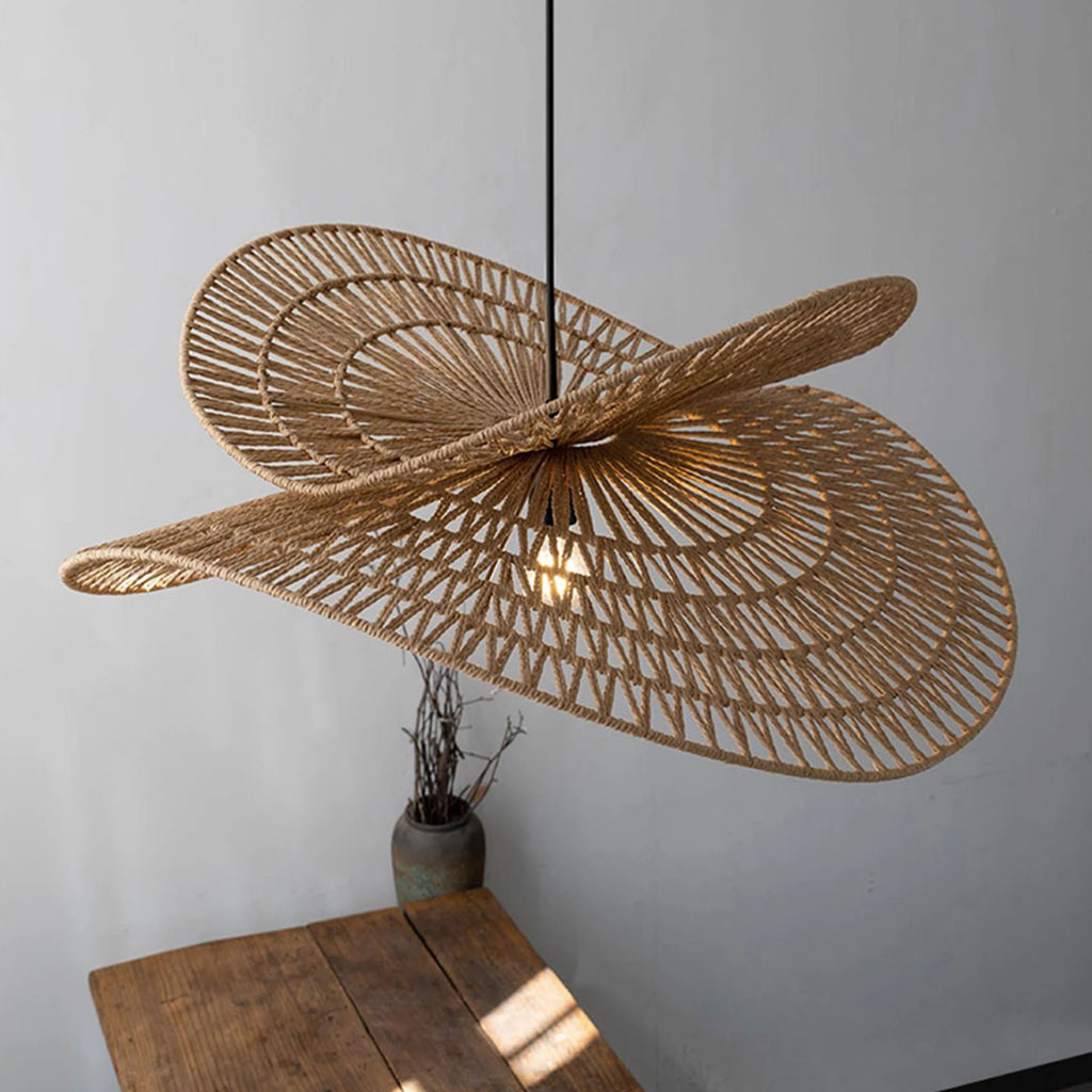 Wabi Sabi Wicker Pendant Light Handmade