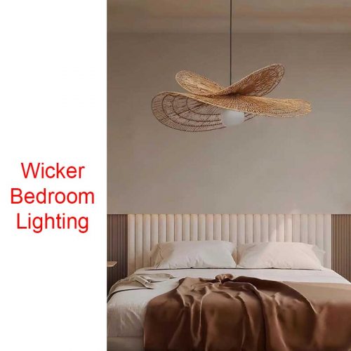 Wicker Rattan Pendant Light, Rope Light Fixture Bedroom