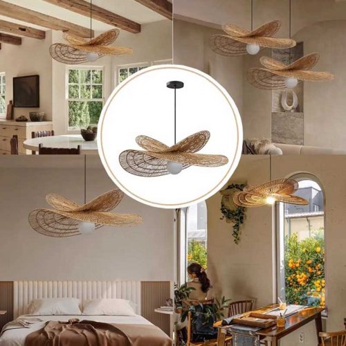 Wicker Rattan Rope Pendant Light Fixtures