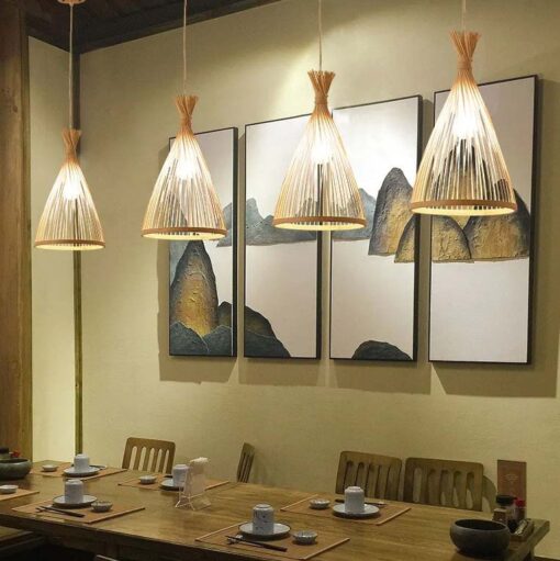 Bamboo Pendant Light Rattan Lamp for Living Room Home Deco Dining Room Hanging Lamps Kitchen