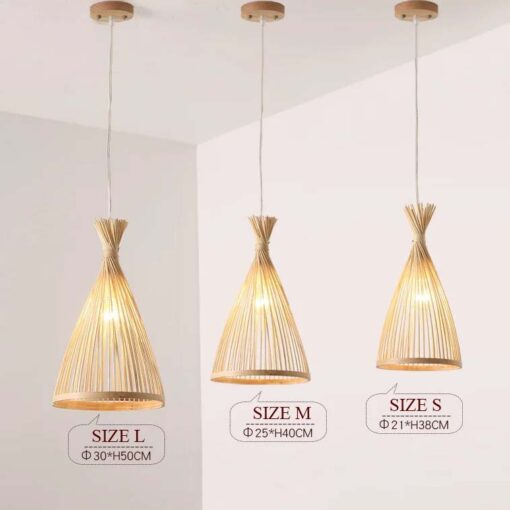 Bamboo Pendant Light Rattan Lamp for Living Room Home Deco Dining Room Hanging Lamps Kitchen bei