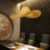 Creative Rattan Hat Lighting Fixture Vintage Chandeliers Art Decorate