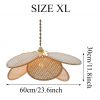 Minimalist Rattan Pendant Lights Handmade Flower Lamps