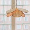 Minimalist Rattan Pendant Lights Handmade Flower Lamps