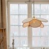 Minimalist Rattan Pendant Lights Handmade Flower Lamps