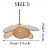 Minimalist Rattan Pendant Lights Handmade Flower Lamps