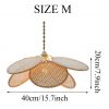 Minimalist Rattan Pendant Lights Handmade Flower Lamps