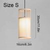 Small Cylinder Bamboo Pendant Light Kitchen Restaurant Coffee Size S