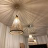 rattan cone lampshade, wicker rattan light fixture hanging lamp