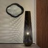 Black Bamboo Standing Light, Rattan Floor Lamp Handmade