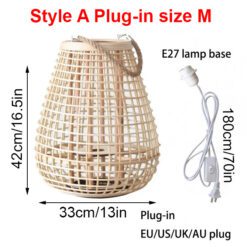 Creative Rattan Floor Lamp Candlestick Standing Lights