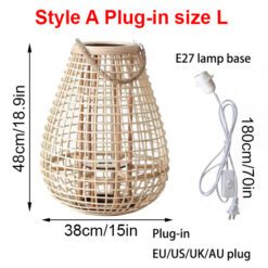 Creative Rattan Floor Lamp Candlestick Standing Lights