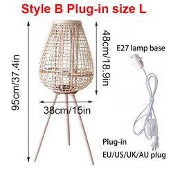 Creative Rattan Floor Lamp Candlestick Standing Lights