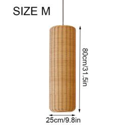 Cylinder Rattan Lampshade, Rattan Pendant Light Chandelier Kitchen Dining Room Restaurant