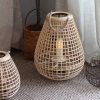 Creative Rattan Lantern Floor Lamp Candlestick Standing Lights
