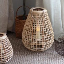 Creative Rattan Lantern Floor Lamp Candlestick Standing Lights