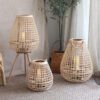 Creative Rattan Floor Lamp Candlestick Standing Lights