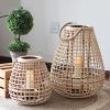 Creative Rattan Lantern Floor Lamp Candlestick Standing Lights