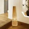 Wicker Bamboo Standing Light, Rattan Floor Lamp Handmade