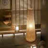 Wicker Bamboo Standing Light, Rattan Floor Lamp Handmade