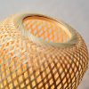 Wicker Bamboo Standing Light, Rattan Floor Lamp Handmade