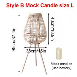 Creative Rattan Floor Lamp Candlestick Standing Lights