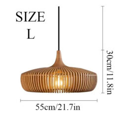 Wood Pendant Light Wooden Lighting Kitchen Lampshade Hanging