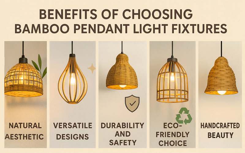 Bamboo Pendant Light Fixtures Benefits