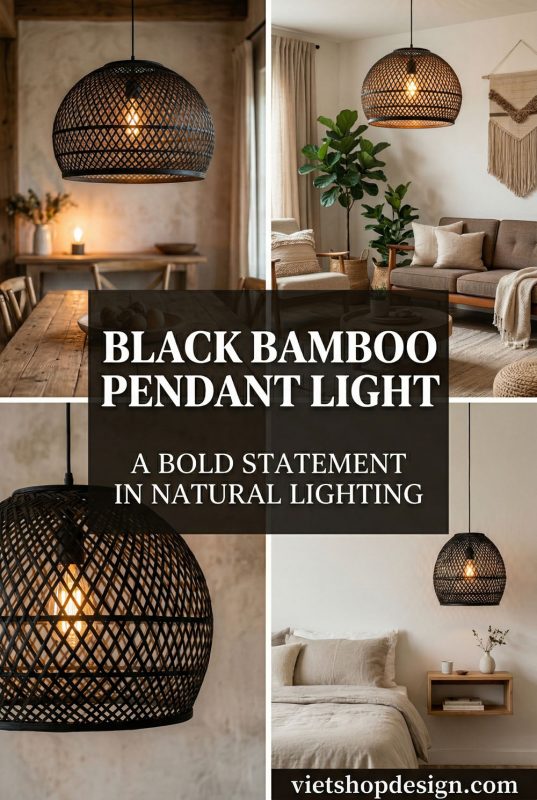 Black Bamboo Pendant Light - A Bold Statement In Natural Lighting