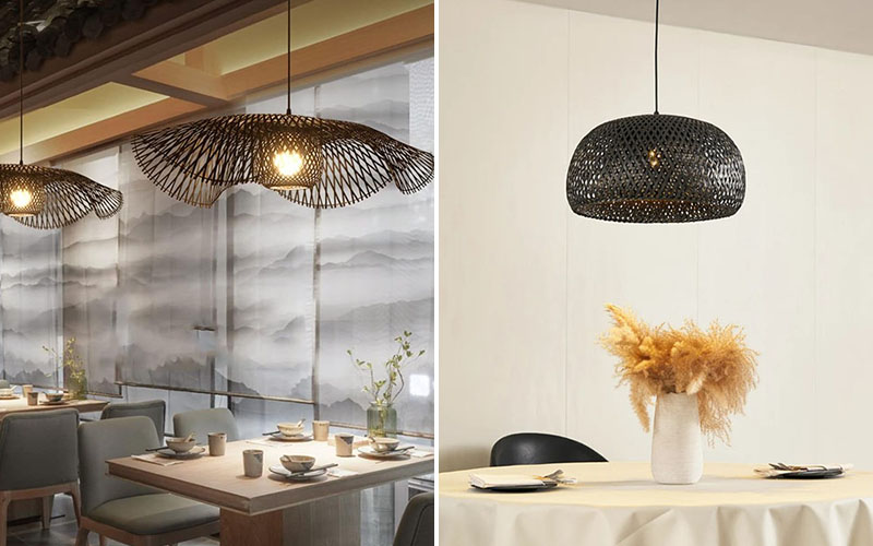 Black Bamboo Pendant Light Versatile For Both Homes And Commercial Spaces