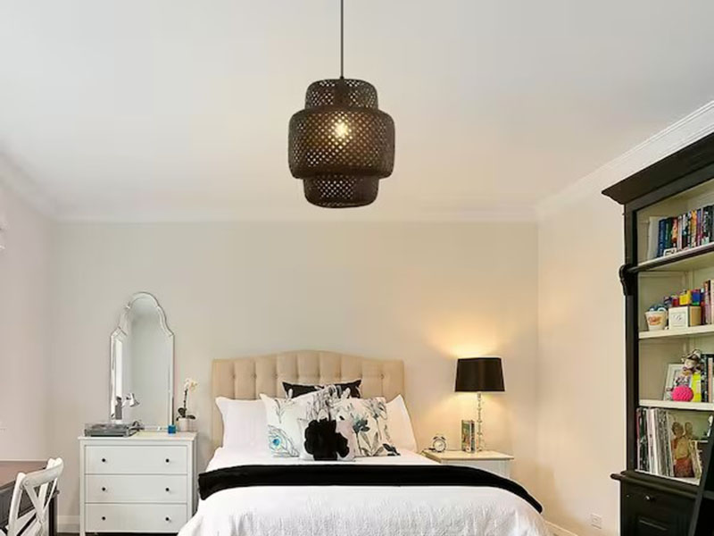 Black Bamboo Pendant Light For Bedroom