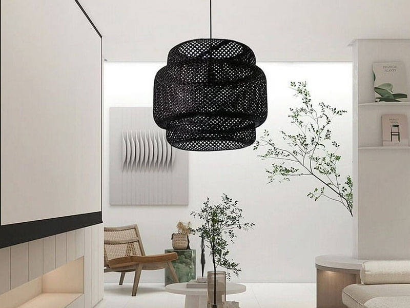 Black Bamboo Pendant Light Look Sleek And Modern For Minimalist Spaces