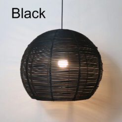 Round Rattan Pendant Light Bamboo Light Fixture Lampshade
